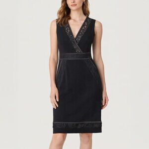 NWT Nicole Miller Black Lace Trim Sheath Dress Size 6